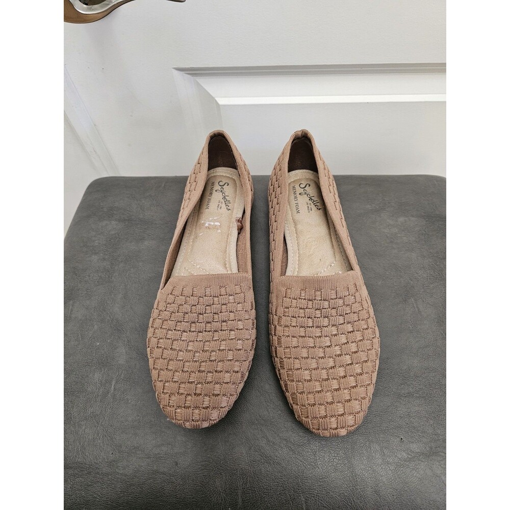 Seychelles Women's Beige Woven Slip On Flats Memory Foam Size 8M